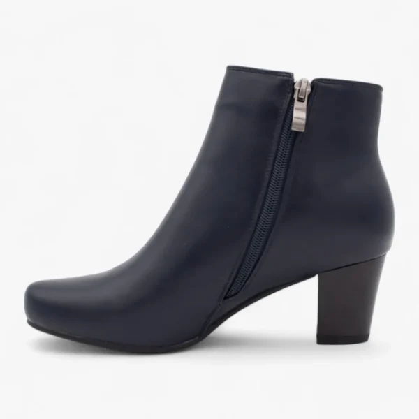 Redz Women's Block Heel Ankle Boot – Sleek Navy Design