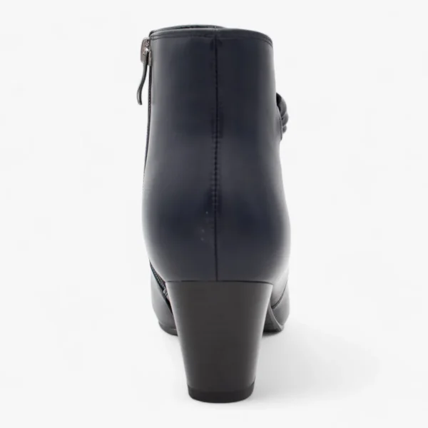 Redz Women's Block Heel Ankle Boot – Sleek Navy Design