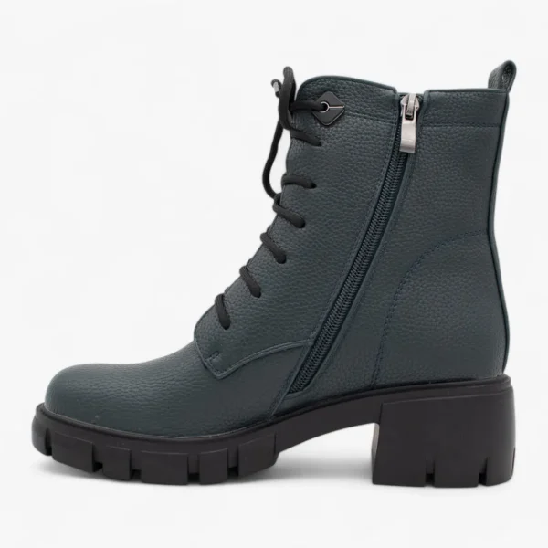 Redz Women's Green Lace-Up Ankle Boot – Chunky Sole Design