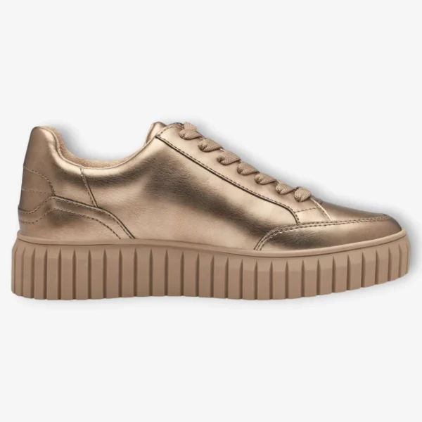 S.Oliver Gold Trainers with Chunky Platform Sole and Laces