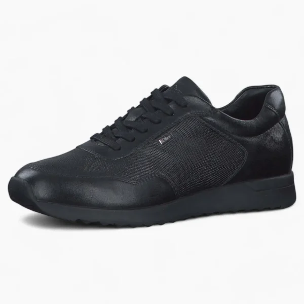 S.Oliver Men's Black Leather Lace-Up Shoes
