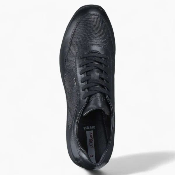 S.Oliver Men's Black Leather Lace-Up Shoes