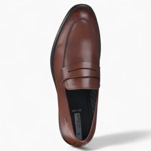 S.Oliver Men's Classic Brown Leather Penny Loafers
