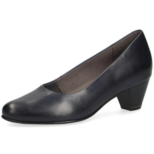 Sophisticated Statement Navy Leather Pumps