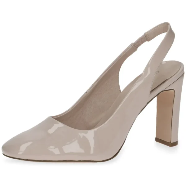 Square Toe Sling-Back in Powder Patent