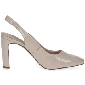 Square Toe Sling-Back in Powder Patent