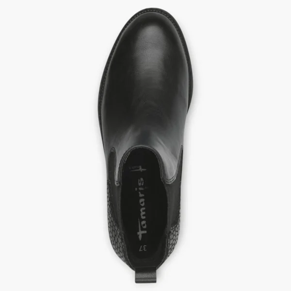 Tamaris Black Chelsea Boots with Chunky Sole