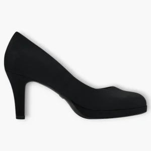 Tamaris Black Faux Suede Heels with Modern Comfort