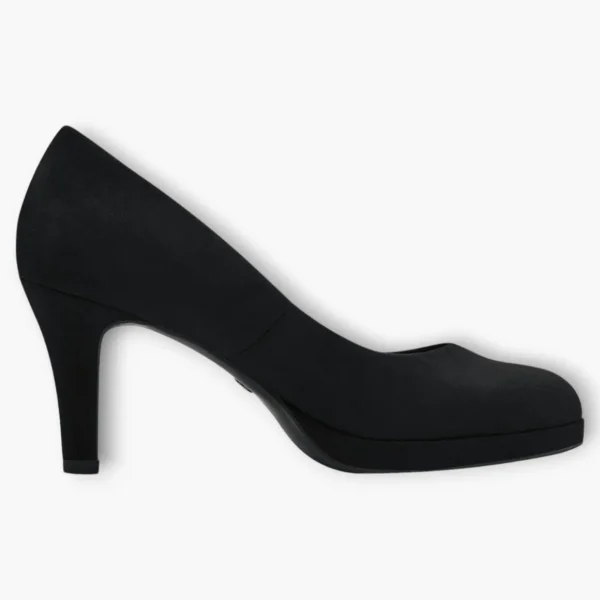 Tamaris Black Faux Suede Heels with Modern Comfort