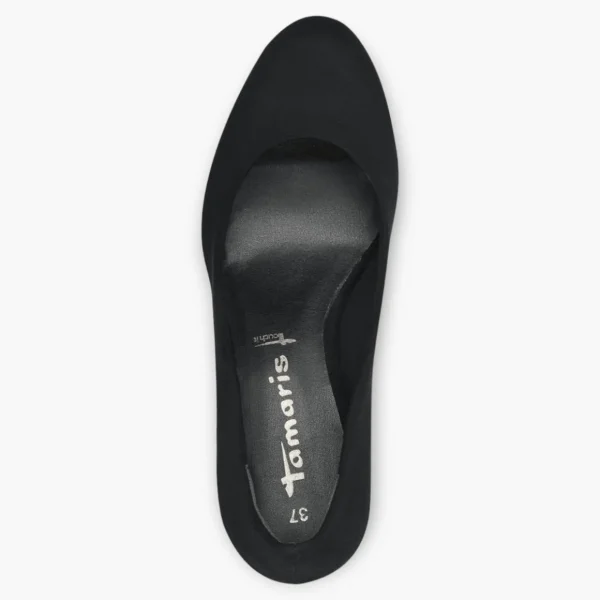 Tamaris Black Faux Suede Heels with Modern Comfort