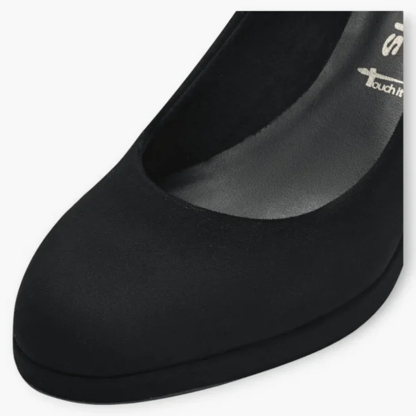 Tamaris Black Faux Suede Heels with Modern Comfort