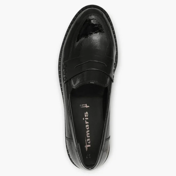 Tamaris Black Patent Chunky Loafers