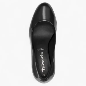 Tamaris Black Patent Court Shoes – Vegan, Platform Comfort