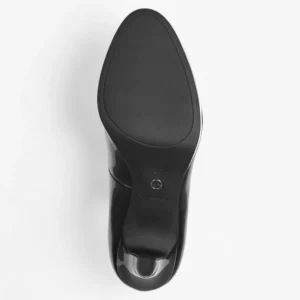 Tamaris Black Patent Court Shoes – Vegan, Platform Comfort
