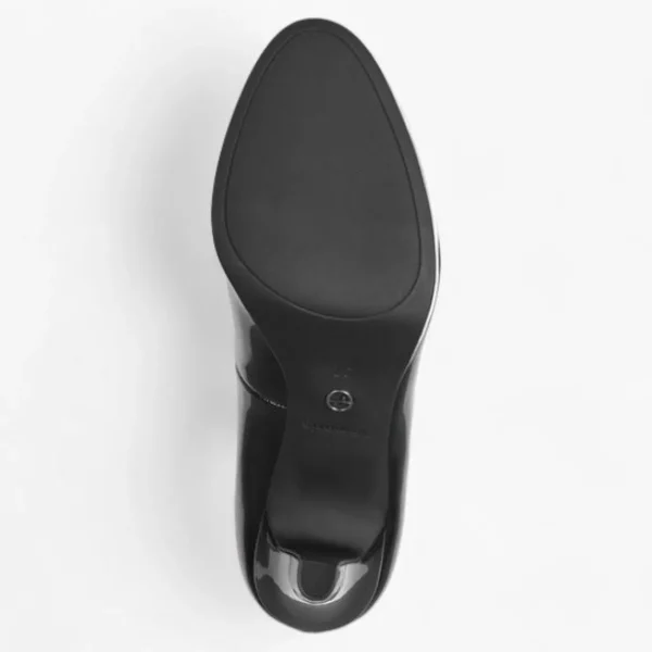 Tamaris Black Patent Court Shoes – Vegan, Platform Comfort