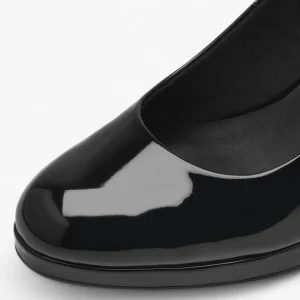 Tamaris Black Patent Court Shoes – Vegan, Platform Comfort