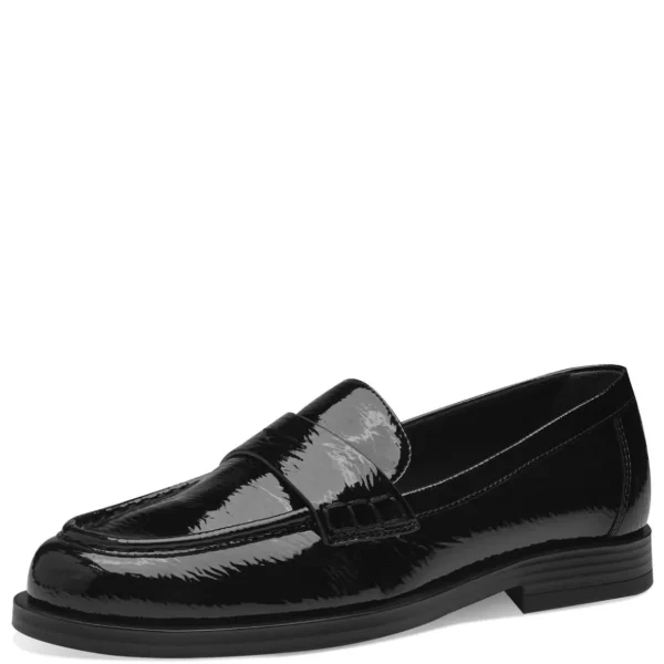 Tamaris Black Patent Loafer – Classic, Chic & Comfortable