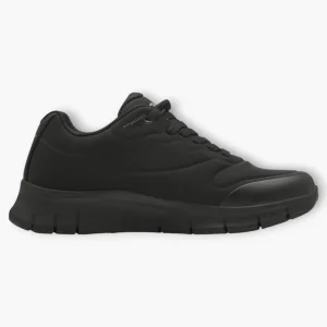 Tamaris Black Waterproof Lace-Up Shoe with Wedge Sole and Tex Membrane