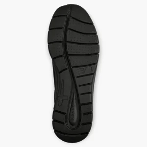 Tamaris Black Waterproof Lace-Up Shoe with Wedge Sole and Tex Membrane