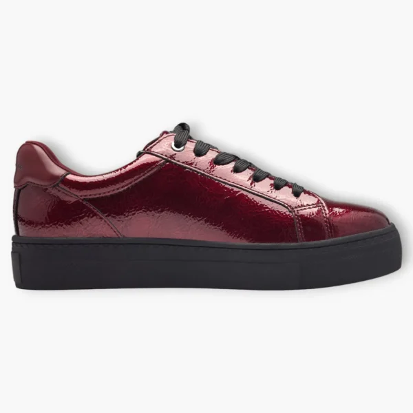 Tamaris Bordeaux Trainer-Style Shoes with Black Side Sole and Zip