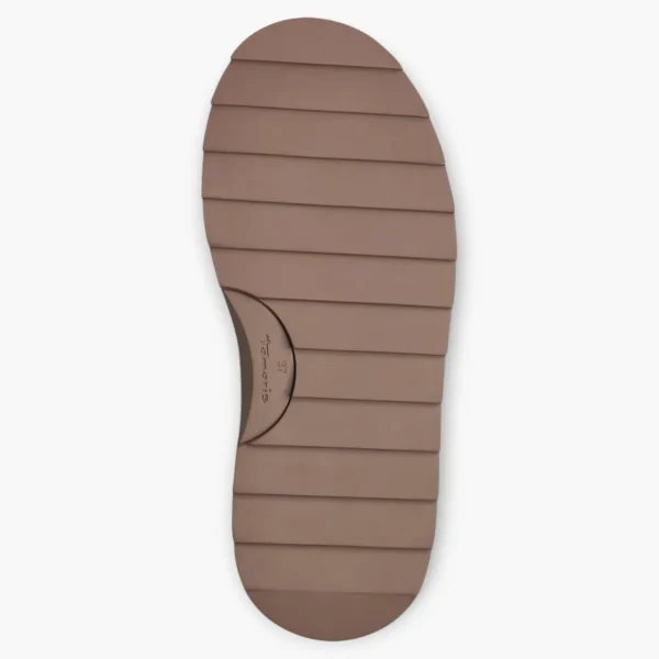Tamaris Bronze Ankle Boots with Side Zip & Platform Sole - Fur Lined, Super Soft, Comfort Fit