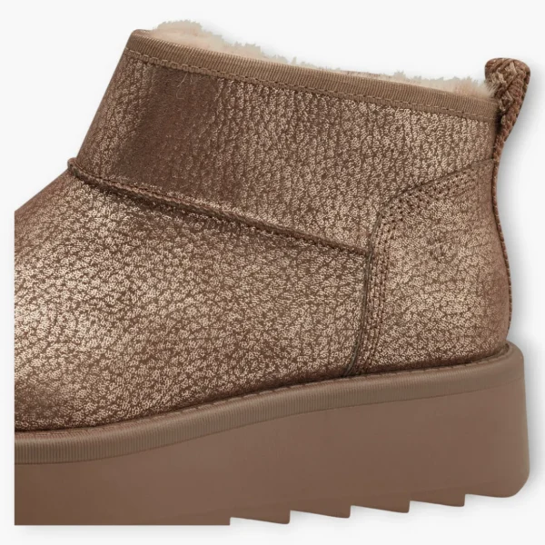 Tamaris Bronze Ankle Boots with Side Zip & Platform Sole - Fur Lined, Super Soft, Comfort Fit