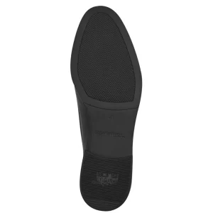 Tamaris Elegant Black Loafer with Chain Detail and Block Heel