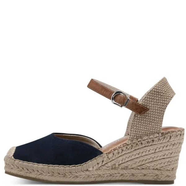 Tamaris Espadrille Sandals - Navy & Beige