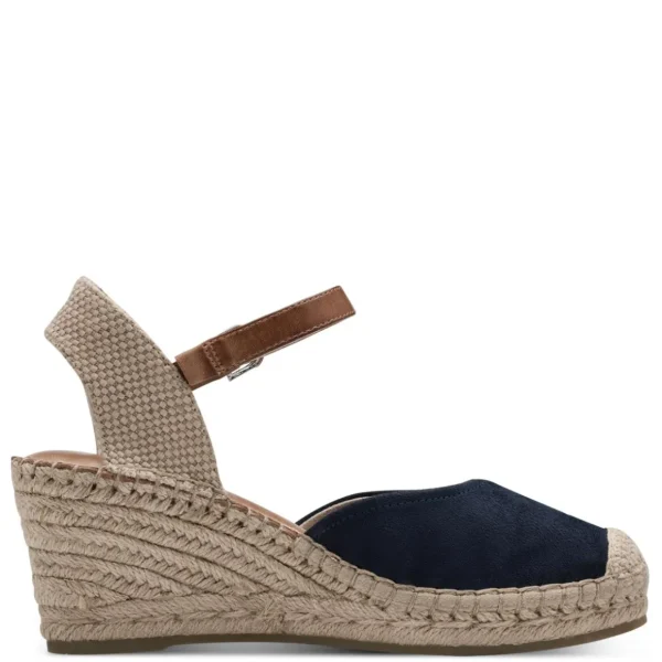 Tamaris Espadrille Sandals - Navy & Beige