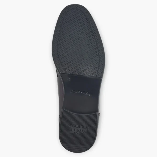 Tamaris Merlot Loafers with Block Heel and Gold Chain Detail
