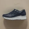 Tamaris PURE RELAX Navy Leather Runner with White Sole and Outside Zipper