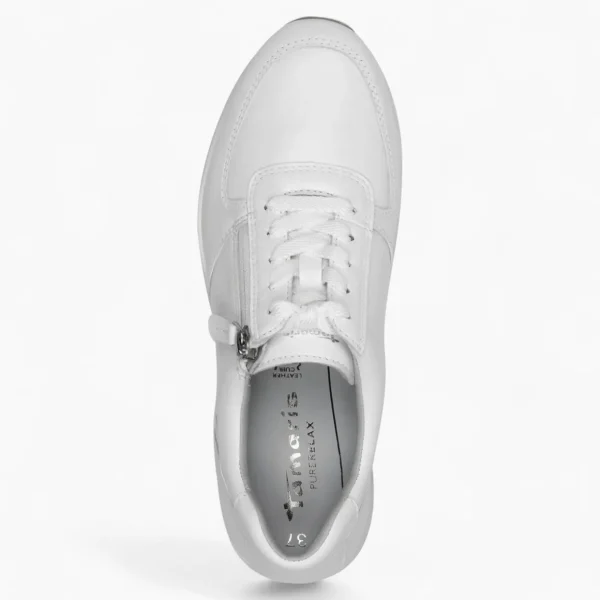 Tamaris PureRelax White Runner – Wide Fit with Cushioned Comfort