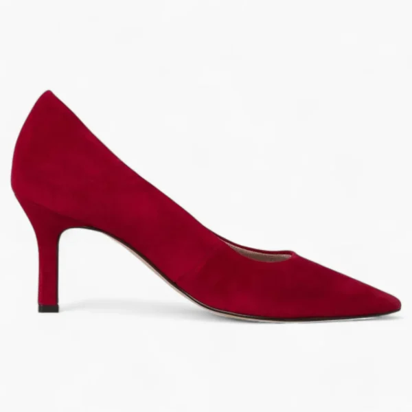 Tamaris Red Suede Leather Heels with 7.5 cm Pointed Toe