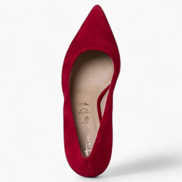 Tamaris Red Suede Leather Heels with 7.5 cm Pointed Toe