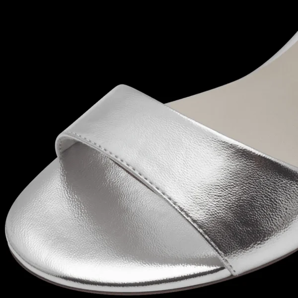 Tamaris Stylish Silver Vegan Heels with Buckle Strap