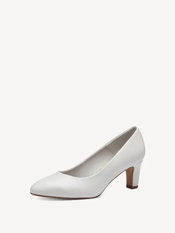 Tamaris White Block Heel Pump – Sleek & Comfortable