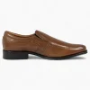 Tan Slip-On Shoes with Tramline Stitch - Dubarry Declan
