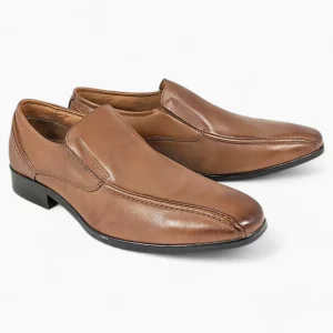 Tan Slip-On Shoes with Tramline Stitch - Dubarry Deegan