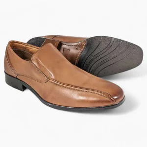 Tan Slip-On Shoes with Tramline Stitch - Dubarry Deegan