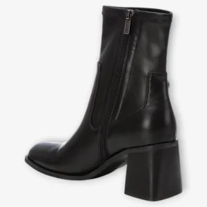 XTI Black Ankle Boots with Block Heel and Square Toe
