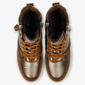 XTI Brown Boots with Bronze Details and Wedge Sole